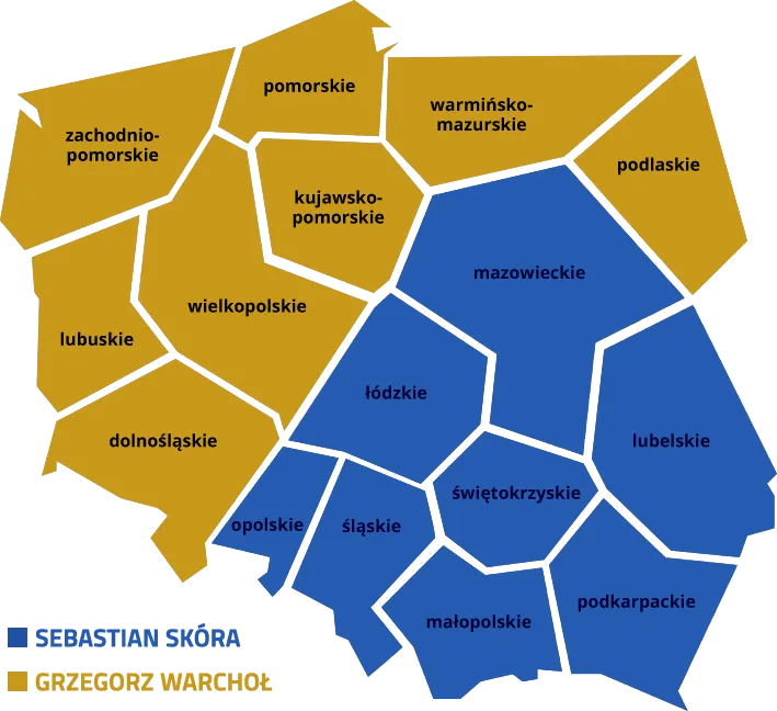 Strefy działania handlowców - Mapa